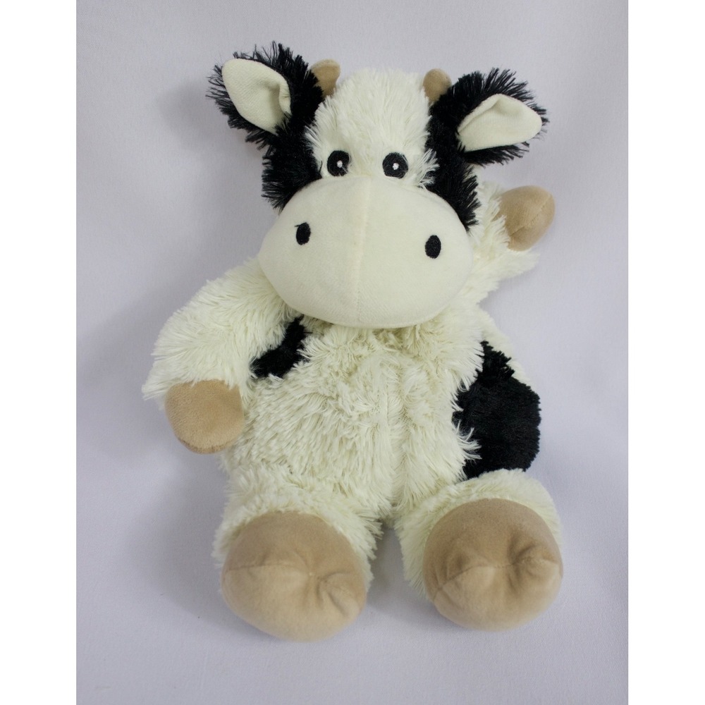 Warmies Black and White Cow Microwavable Plush Stuffed Animal Stress Relief 13"
